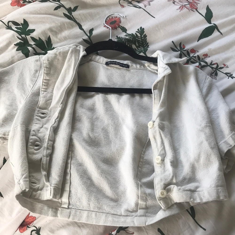 Brandy Melville button up cropped